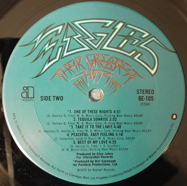 Eagles : Their Greatest Hits 1971-1975 (LP, Album, Comp, Club, RP, Emb)