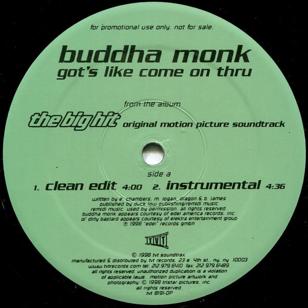 Buddha Monk : Got's Like Come On Thru (12", Single, Promo)