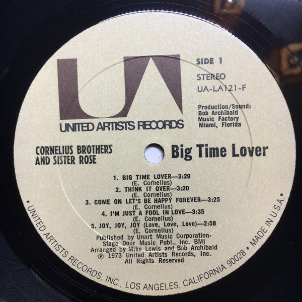 Cornelius Brothers And Sister Rose* : Big Time Lover (LP, Album, All)