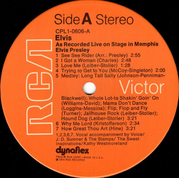 Elvis Presley : Recorded Live On Stage In Memphis (LP, Album, Hol)