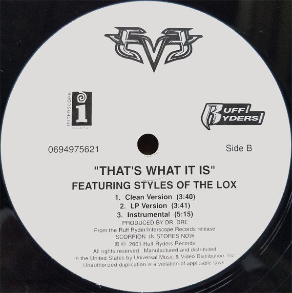 Eve (2) : Let Me Blow Ya Mind / That's What It Is (12")