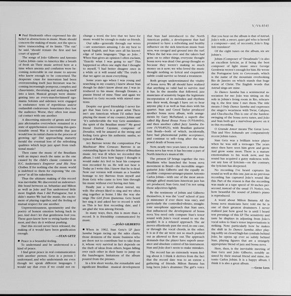 Stan Getz / Joao Gilberto* Featuring Antonio Carlos Jobim : Getz / Gilberto (LP, Album, RE, RM, 180)