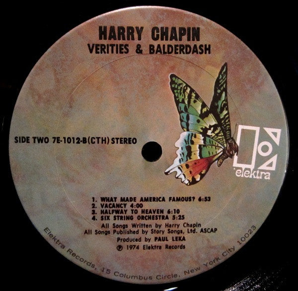 Harry Chapin : Verities & Balderdash (LP, Album, CTH)