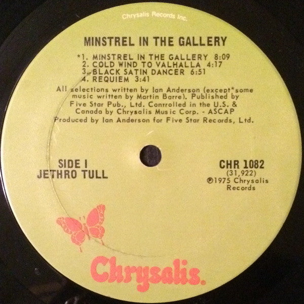 Jethro Tull : Minstrel In The Gallery (LP, Album, Ter)