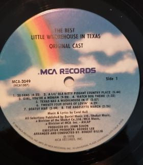Original Cast*, Carol Hall (4) : The Best Little Whorehouse In Texas (LP, Album, RE, Pin)