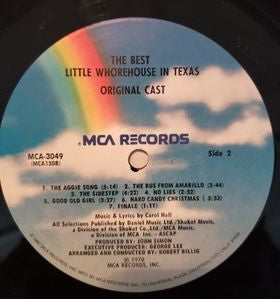 Original Cast*, Carol Hall (4) : The Best Little Whorehouse In Texas (LP, Album, RE, Pin)