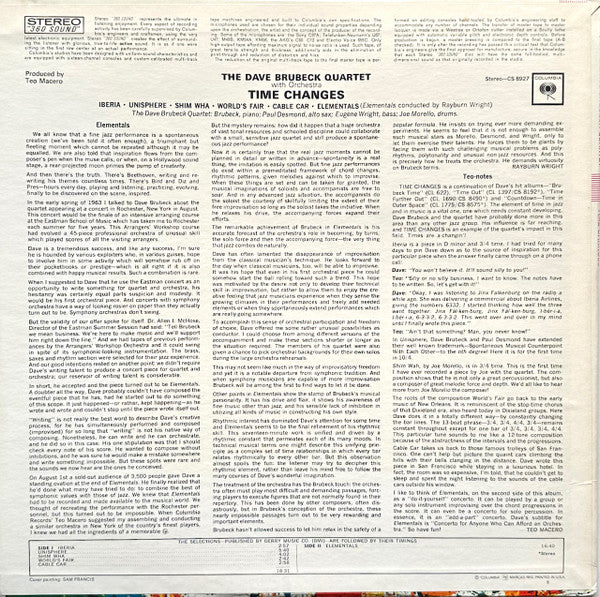 The Dave Brubeck Quartet : Time Changes (LP, Album, San)