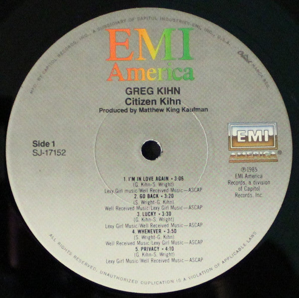 Greg Kihn : Citizen Kihn  (LP, Album, Los)