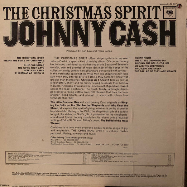 Johnny Cash : The Christmas Spirit (LP, Album, Mono, RE)