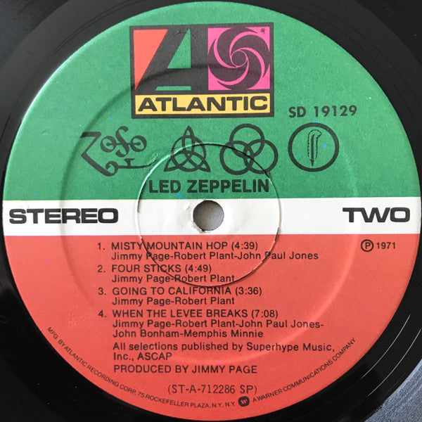 Led Zeppelin : Untitled (LP, Album, RE, SP )