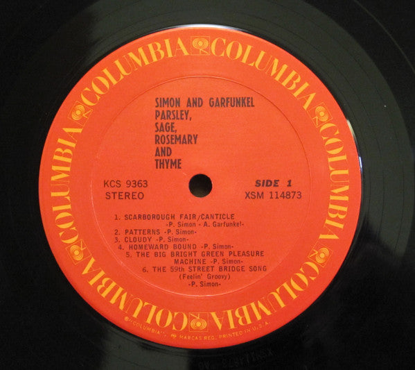 Simon & Garfunkel : Parsley, Sage, Rosemary And Thyme (LP, Album, RE, Ter)