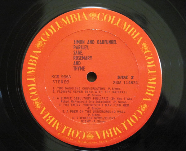Simon & Garfunkel : Parsley, Sage, Rosemary And Thyme (LP, Album, RE, Ter)