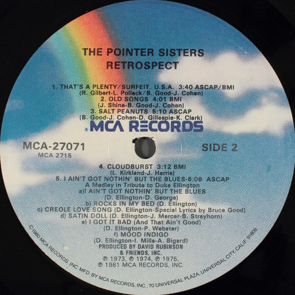 Pointer Sisters : Retrospect (LP, Comp, RE, Glo)