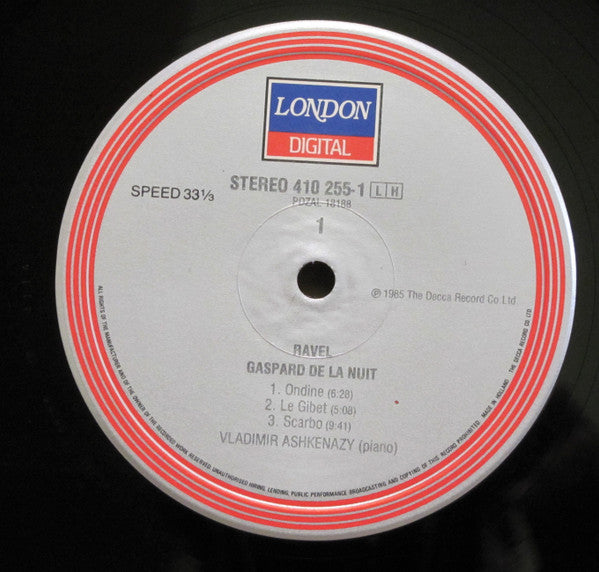 Maurice Ravel / Vladimir Ashkenazy : Gaspard De La Nuit / Pavane Pour Une Infante Defunte / Valses Nobles Et Sentimentales (LP, Album)