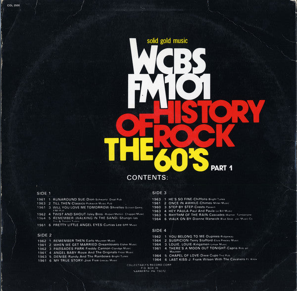 Various : WCBS FM101 History Of Rock - The 60's (2xLP, Comp, RE, RP)