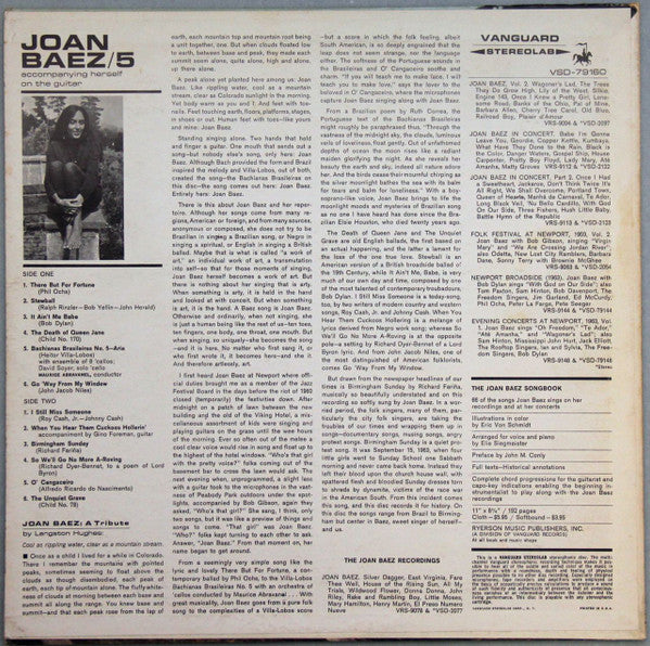 Joan Baez : 5 (LP, Album, RE, Pit)