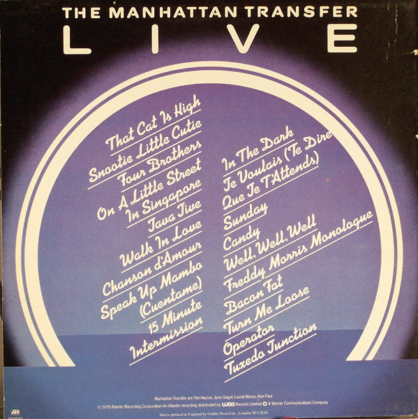 The Manhattan Transfer : Live (LP, Album, Got)