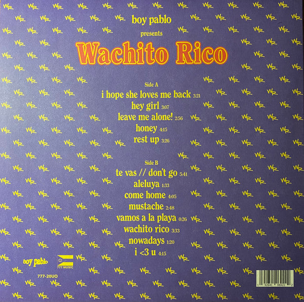 Boy Pablo : Wachito Rico (LP, Album, Ltd, Pur)