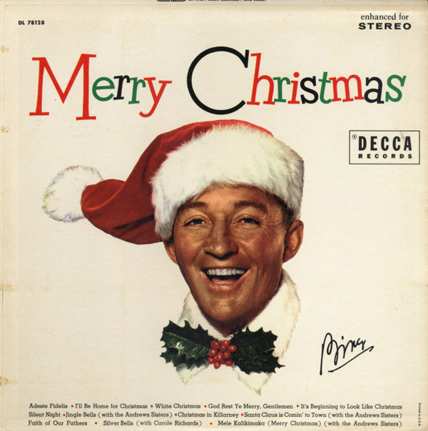 Bing Crosby : Merry Christmas (LP, RE, RP, Pin)
