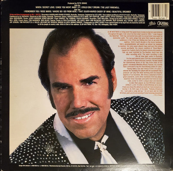 Slim Whitman : Songs I Love To Sing (LP, Album, San)