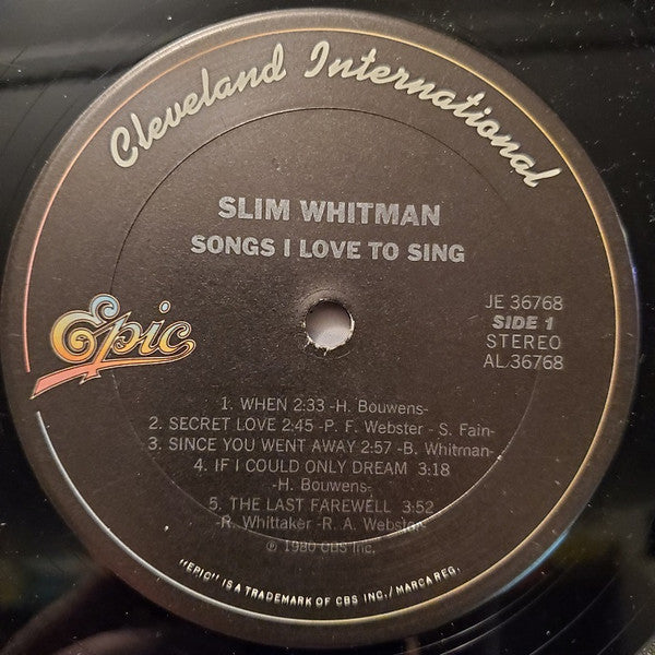 Slim Whitman : Songs I Love To Sing (LP, Album, San)