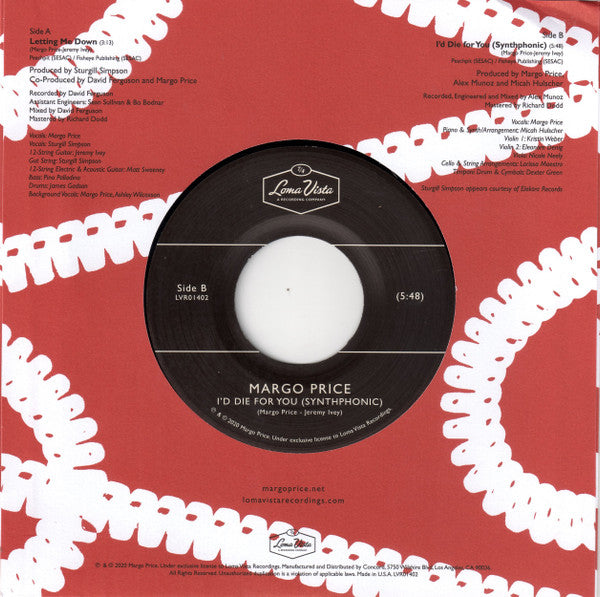 Margo Price : A Series Of Rumors #2 – Letting Me Down / I'd Die For You (Synthphonic) (7", Single)