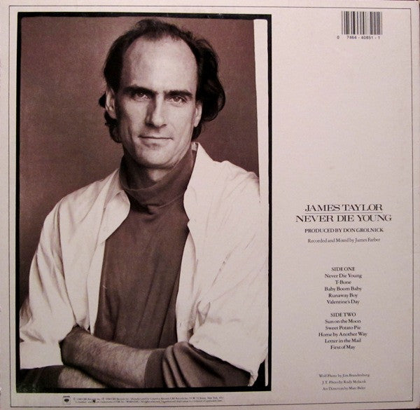 James Taylor (2) : Never Die Young (LP, Album, Car)