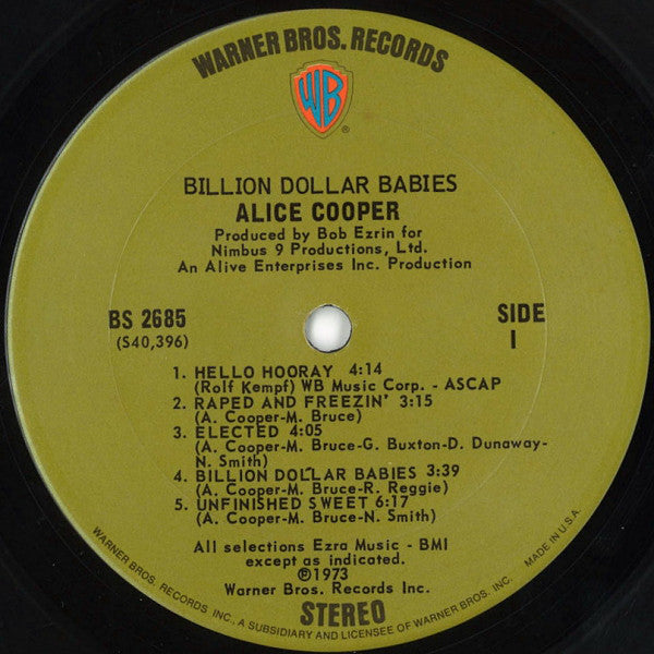 Alice Cooper : Billion Dollar Babies (LP, Album, San)