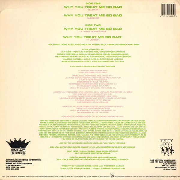 Club Nouveau : Why You Treat Me So Bad (Remix) (12")