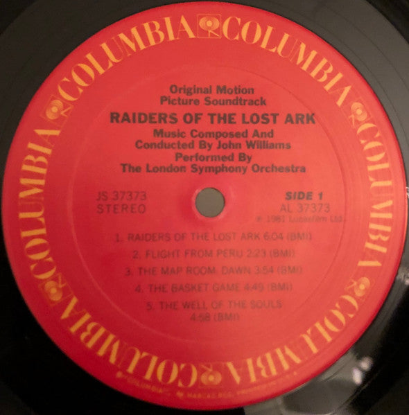 John Williams (4) : Raiders Of The Lost Ark (Original Motion Picture Soundtrack) (LP, Album, San)