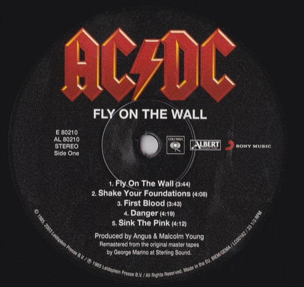 AC/DC – Fly On The Wall. E.U. 2003 Remastered Vinyl AC/DC – Fly On The Wall. E.U. 2003 Remastered Vinyl