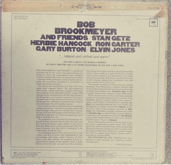 Bob Brookmeyer : Bob Brookmeyer And Friends (LP, Album, San)