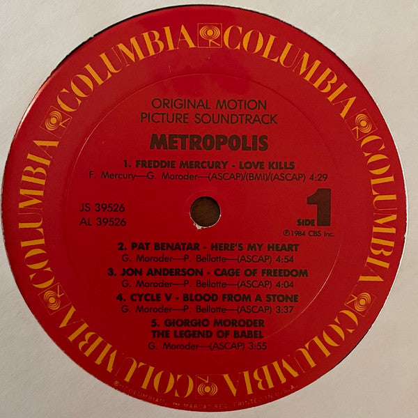 Various : Metropolis (Original Motion Picture Soundtrack) (LP, Album, Pit)