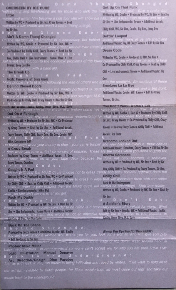 WC And The Maad Circle : Ain't A Damn Thang Changed (Cass, Album)