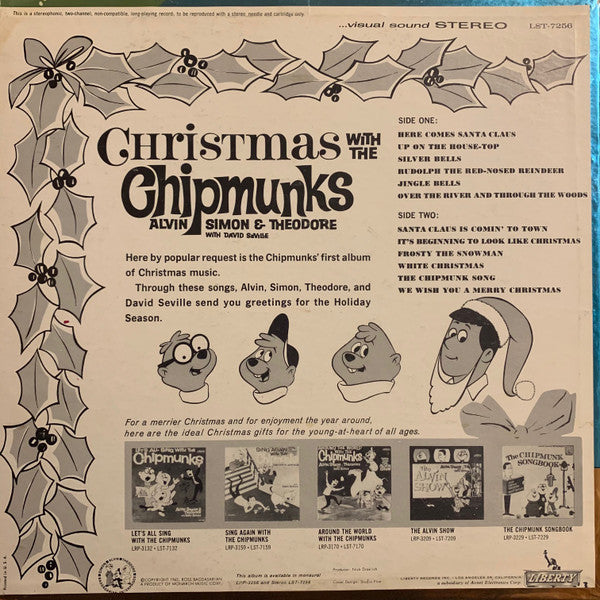The Chipmunks, David Seville : Christmas With The Chipmunks (LP, Album, Foi)