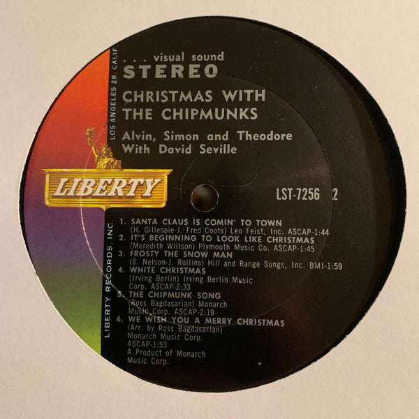 The Chipmunks, David Seville : Christmas With The Chipmunks (LP, Album, Foi)