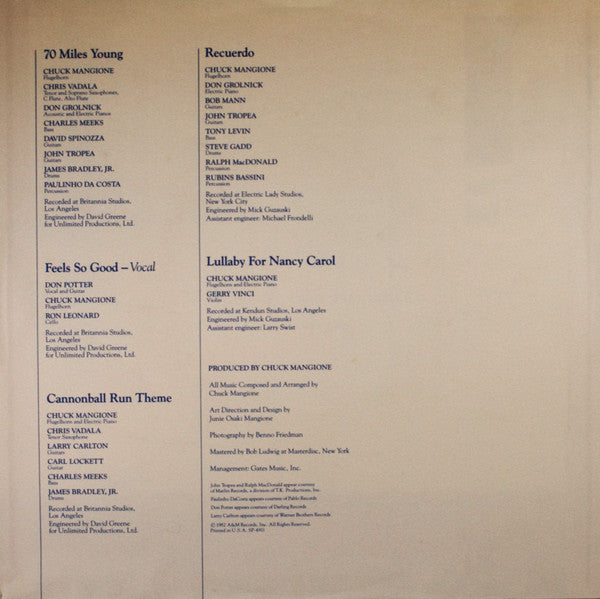 Chuck Mangione : 70 Miles Young (LP, Album)