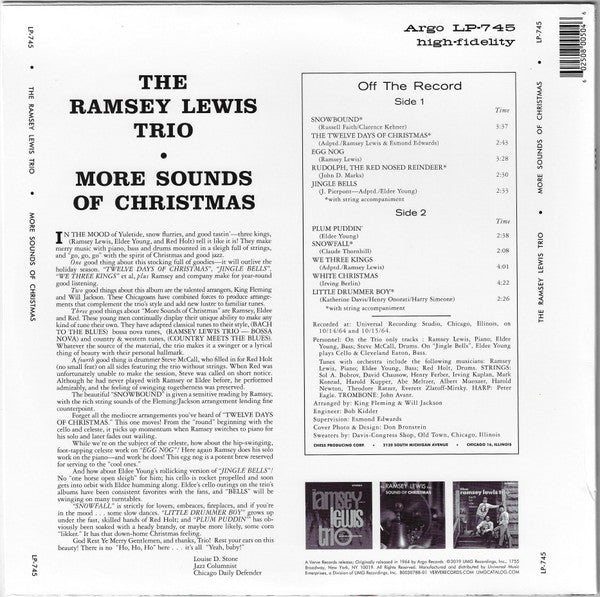 The Ramsey Lewis Trio : More Sounds Of Christmas (LP, Album, RE, 180)