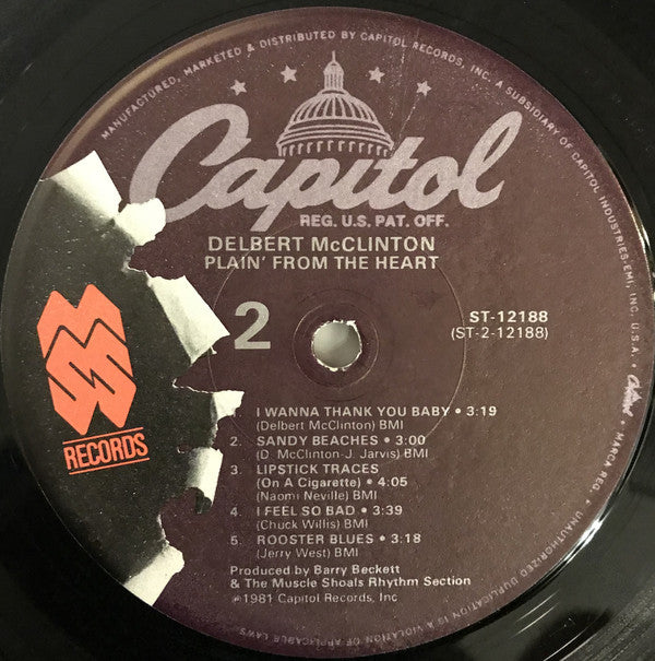 Delbert McClinton : Plain' From The Heart (LP, Album, Win)