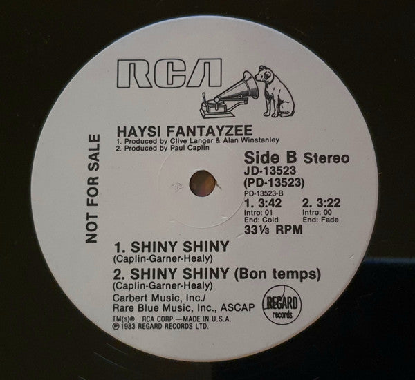 Haysi Fantayzee : Shiny Shiny (Dance Version) (12", Promo)