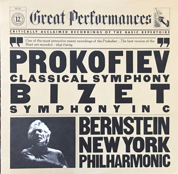 Prokofiev* / Bizet* : Bernstein*, New York Philharmonic : Classical Symphony / Symphony In C (LP, RE)