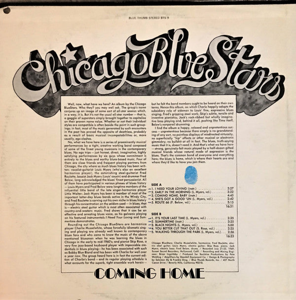 Chicago Blue Stars : Coming Home (LP, Album)