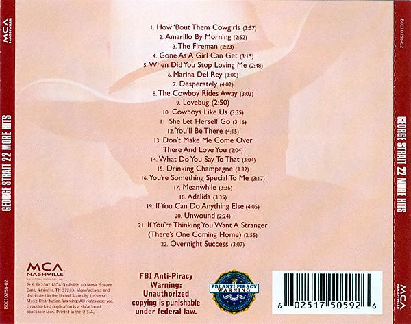 George Strait : 22 More Hits (CD, Comp)
