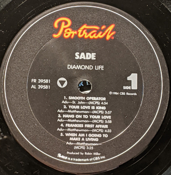 Sade : Diamond Life (LP, Album, Car)