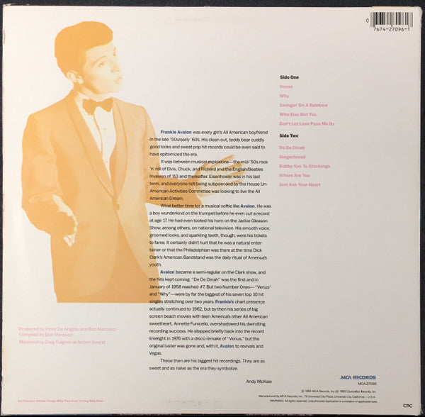 Frankie Avalon : Best Of Frankie Avalon (LP, Comp, Club)