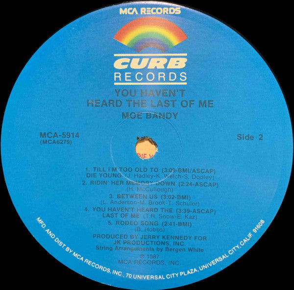 Moe Bandy : You Haven't Heard The Last Of Me (LP, Album, Pin)