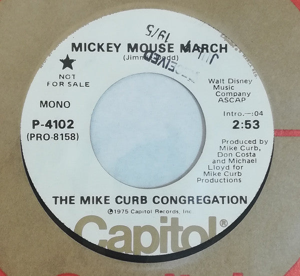 The Mike Curb Congregation* : Mickey Mouse March (7", Promo)