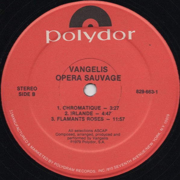 Vangelis : Opera Sauvage (LP, Album, RP, 53)
