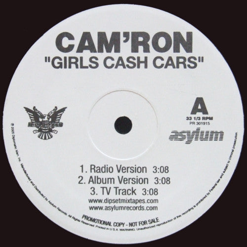 Cam'Ron : Girls Cash Cars / Something New (12", Promo)