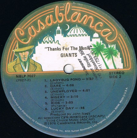 Giants (7) : Thanks For The Music (LP, Album, Ter)